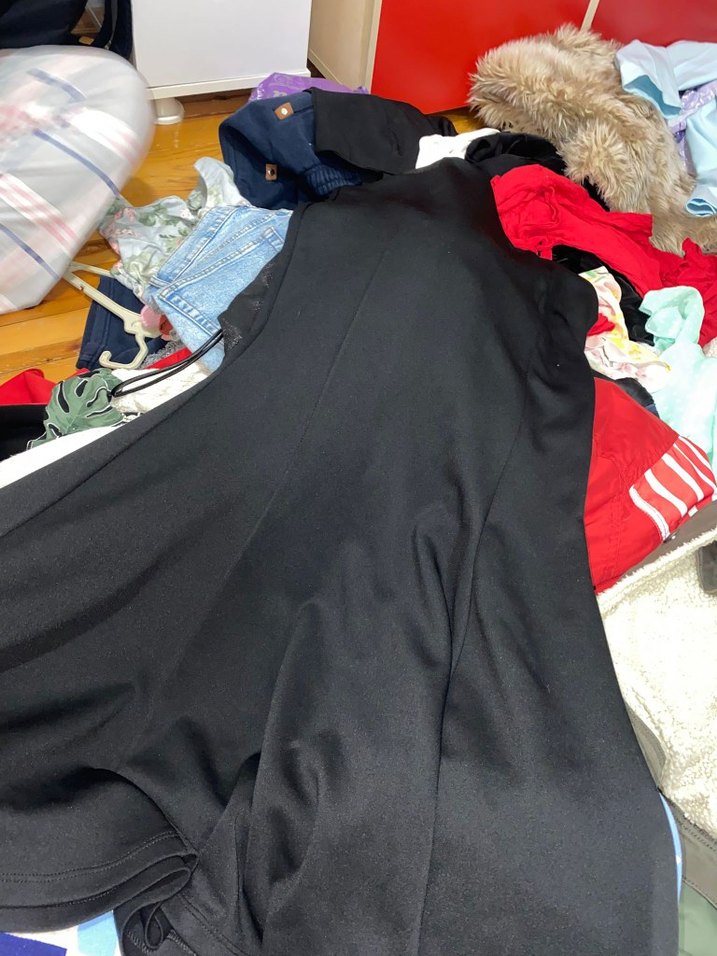 Siyah Midi Hamile Ceket Fermuarlı - Görsel 3