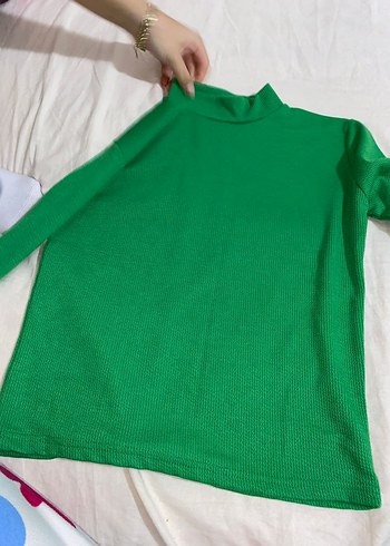 Düğmeli Yeşil Boğazlı Kadın Kazak - Görsel 3