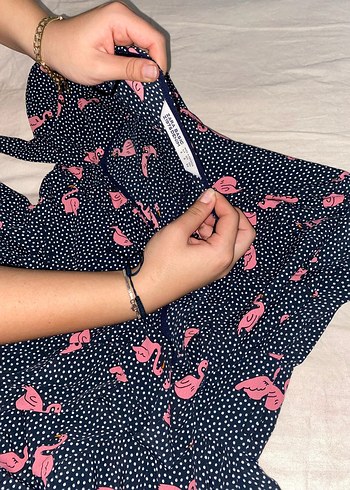 Pembe Desenli Uzun Kollu Hamile Tuniği - Görsel 2