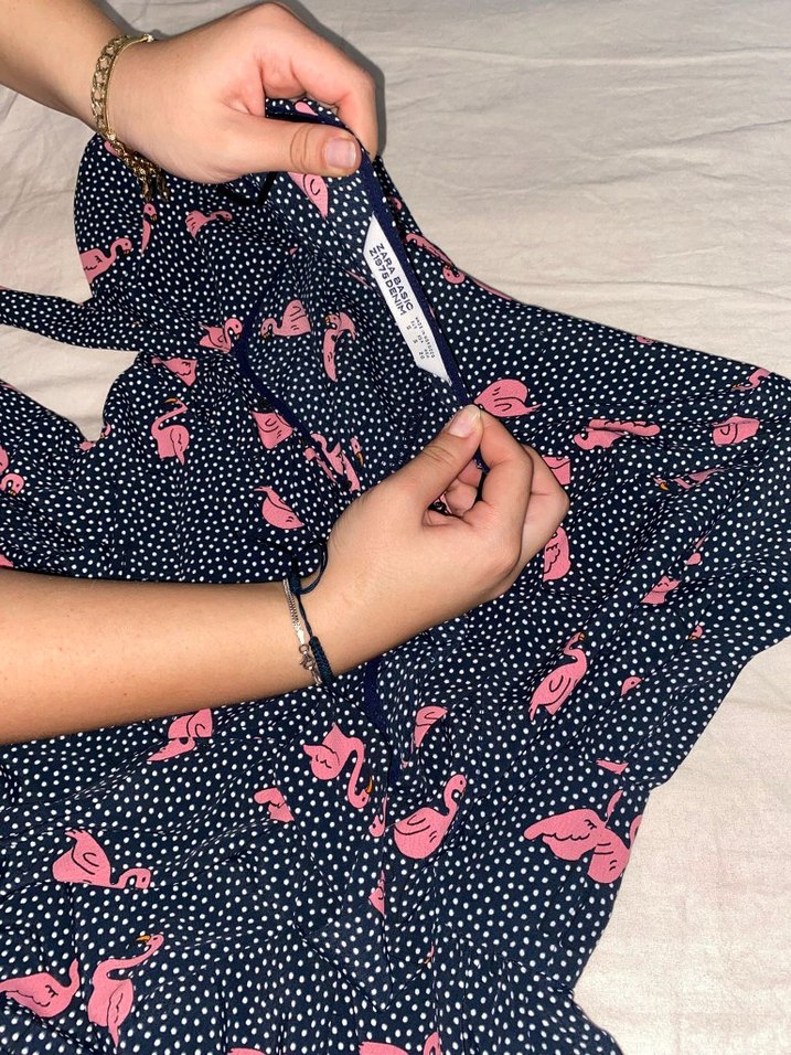 Pembe Desenli Uzun Kollu Hamile Tuniği - Görsel 2