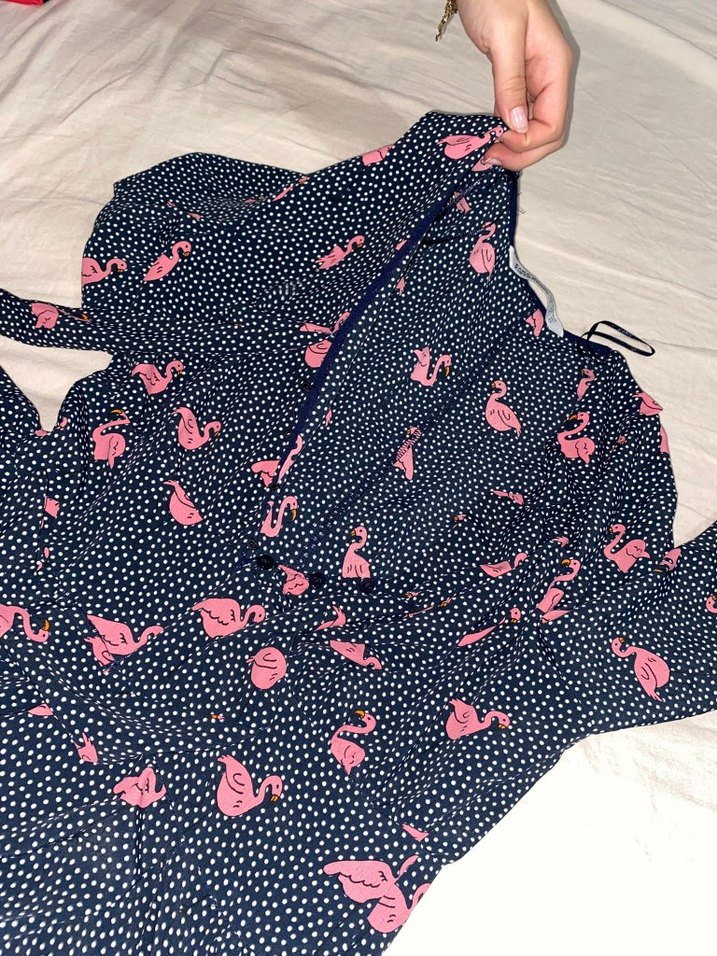 Pembe Desenli Uzun Kollu Hamile Tuniği - Görsel 3