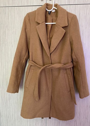 H&M Camel Midi Boy Kuşaklı Kaban