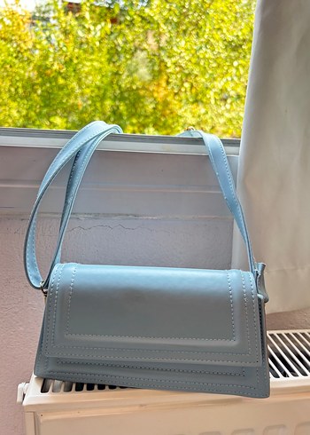 Mavi Deri Kadın Omuz Çantası - Görsel 4