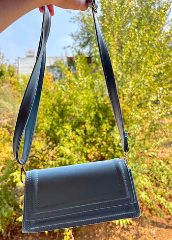 Mavi Deri Kadın Omuz Çantası - Görsel 3