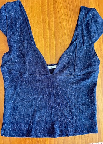 Koyu Mavi Simli V Yaka Kadın Atlet - Görsel 4