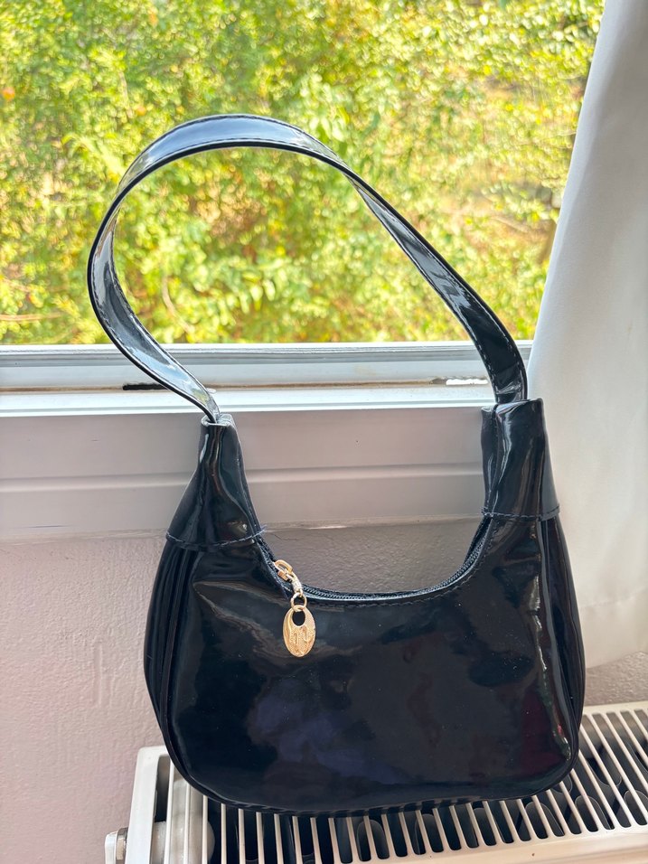 Klasik Siyah Deri Kadın Çanta - Görsel 2