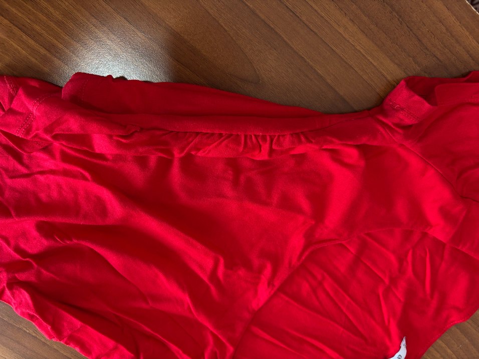 Parlak Kırmızı Drapeli Hamile Tişörtü - Görsel 4