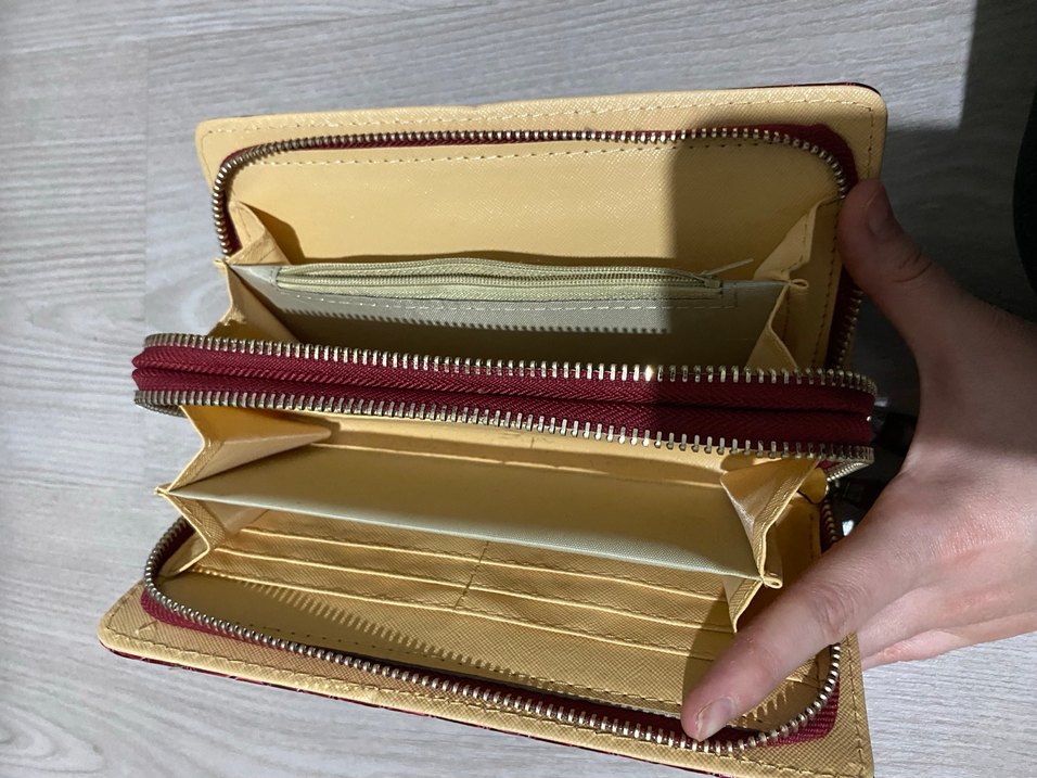 Bordo Parlak Deri Yılan Desenli Kadın Cüzdan - Görsel 3