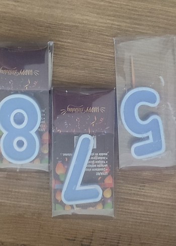 Mavi Doğum Günü Mumları 4, 5, 7, 8 - Görsel 3