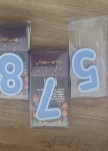 Mavi Doğum Günü Mumları 4, 5, 7, 8 - Görsel 2