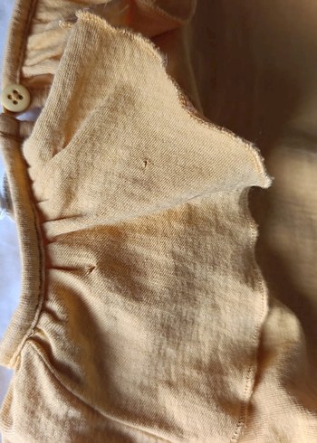 DeFacto Kız Çocuk Fırfırlı Sarı Keten Bluz - Görsel 5