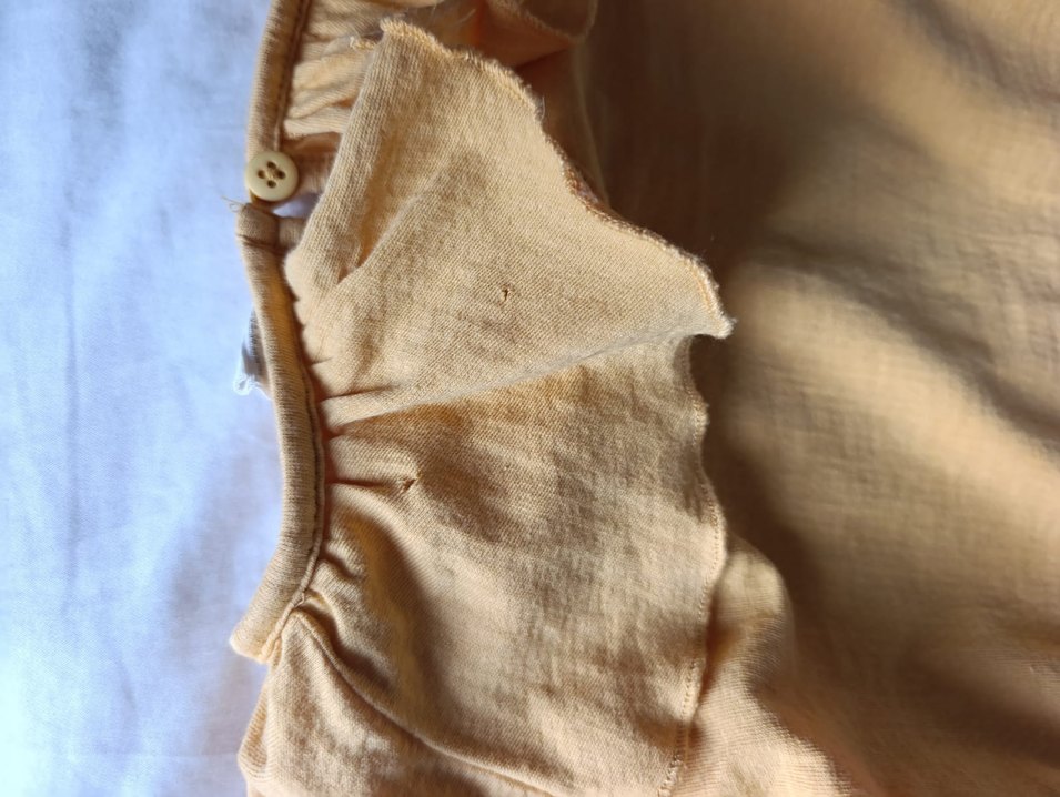 DeFacto Kız Çocuk Fırfırlı Sarı Keten Bluz - Görsel 5