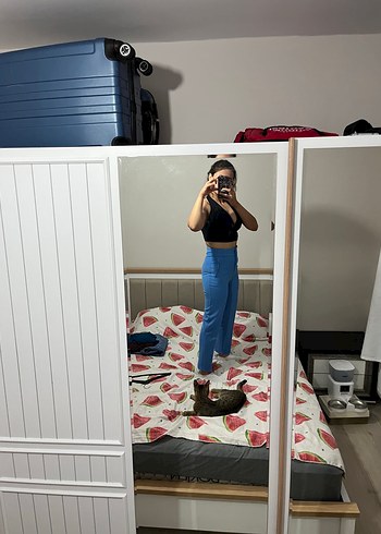 Diğer Kadın Mavi Kumaş Pantolon