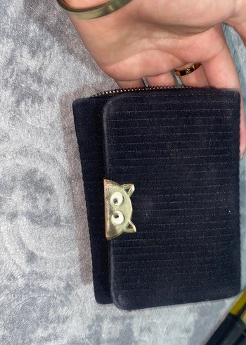 Defacto Siyah Süet Kadın Clutch Cüzdan