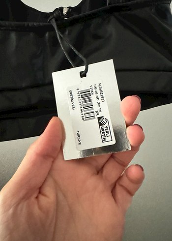 Zara Siyah Deri Fermuarlı Mini Bustiyer