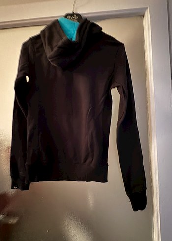 s Beden Siyah Yüksek Yaka Kadın Sweatshirt