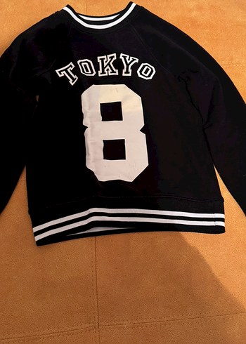 xs Beden Siyah Baskılı Sweatshirt