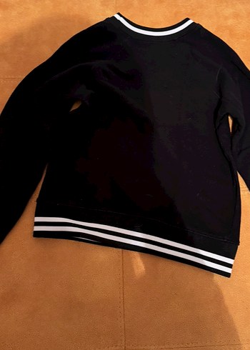 H&M Siyah Baskılı Sweatshirt