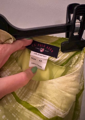 xl Beden yeşil Renk Uspa Yeşil Drapeli Uzun Straplez Elbise