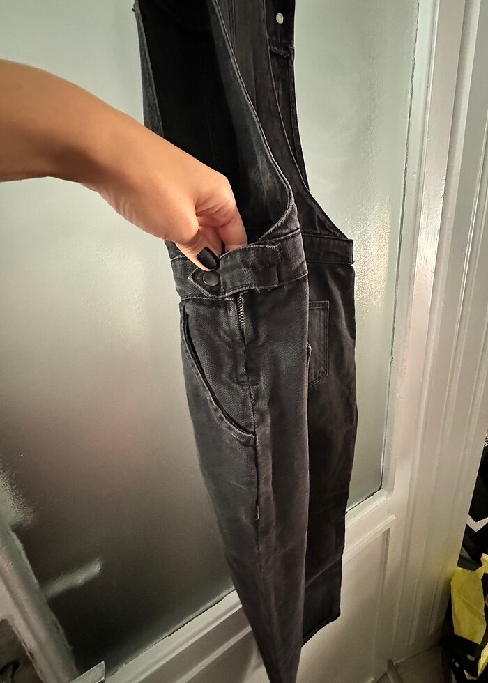 Salopet mom jean kot - Görsel 4