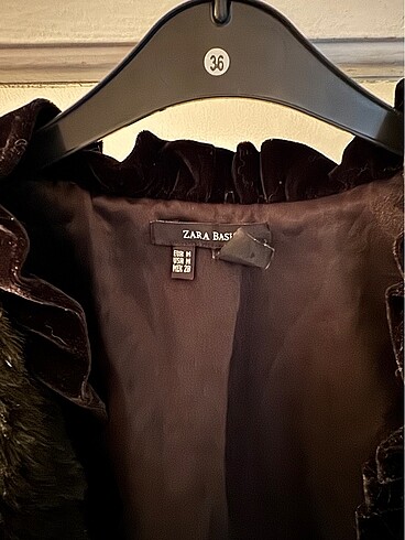 m Beden Zara peluş kürk crop