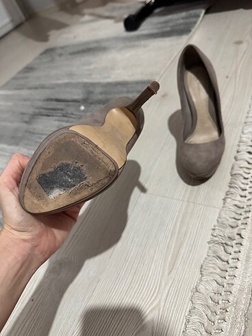 Vizon rengi topuklu ayakkabı - Görsel 2