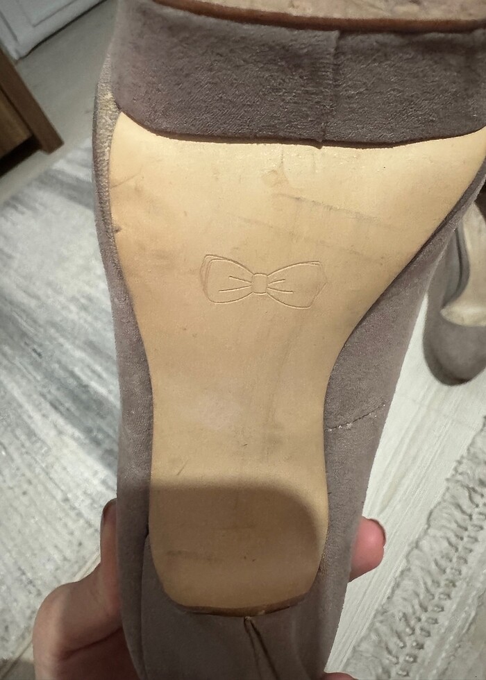 Vizon rengi topuklu ayakkabı - Görsel 3