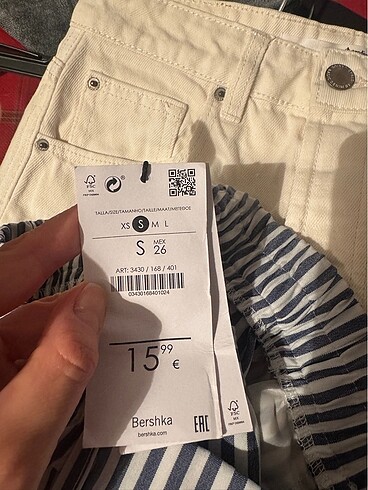 s Beden lacivert Renk Bershka çizgili kumaş şort