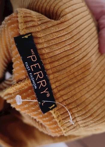 Hardal Kadife Kumaş Kemerli Kadın Pantolon - Görsel 3