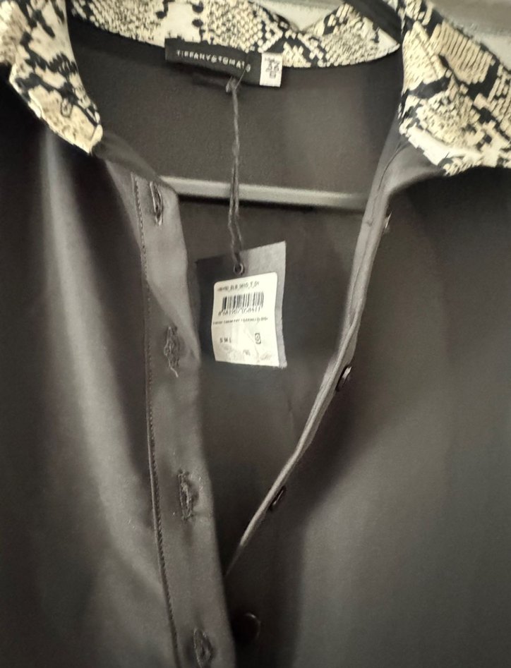 Yakası zebra desenli şifon elbise - Görsel 2