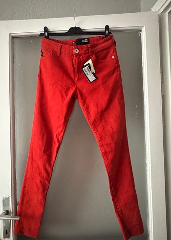Love Moschino Canli Kirmizi Slim Fit Jean Pantolon