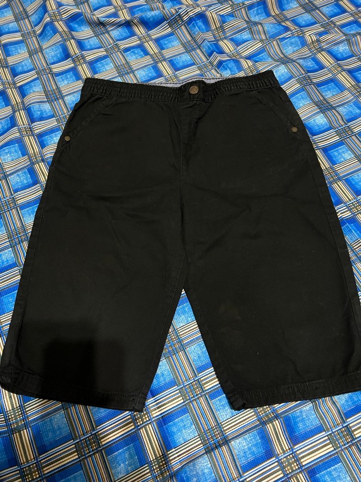 Erkek Siyah Denim Regular Fit Şort - Görsel 3