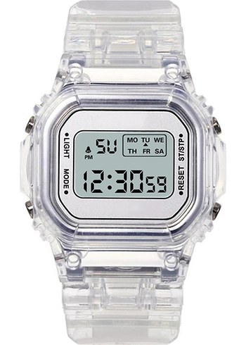 Şeffaf Kordon Dijital Unisex Saat