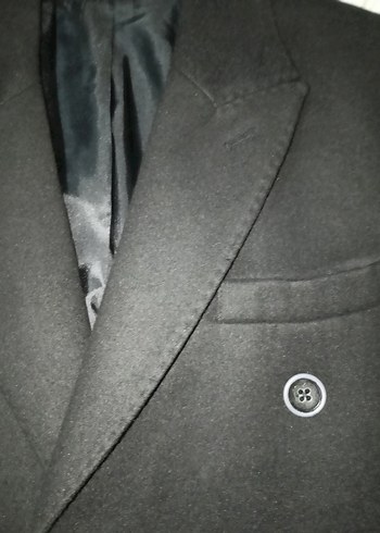 Siyah Erkek Düğmeli Midi Kaban - Görsel 2