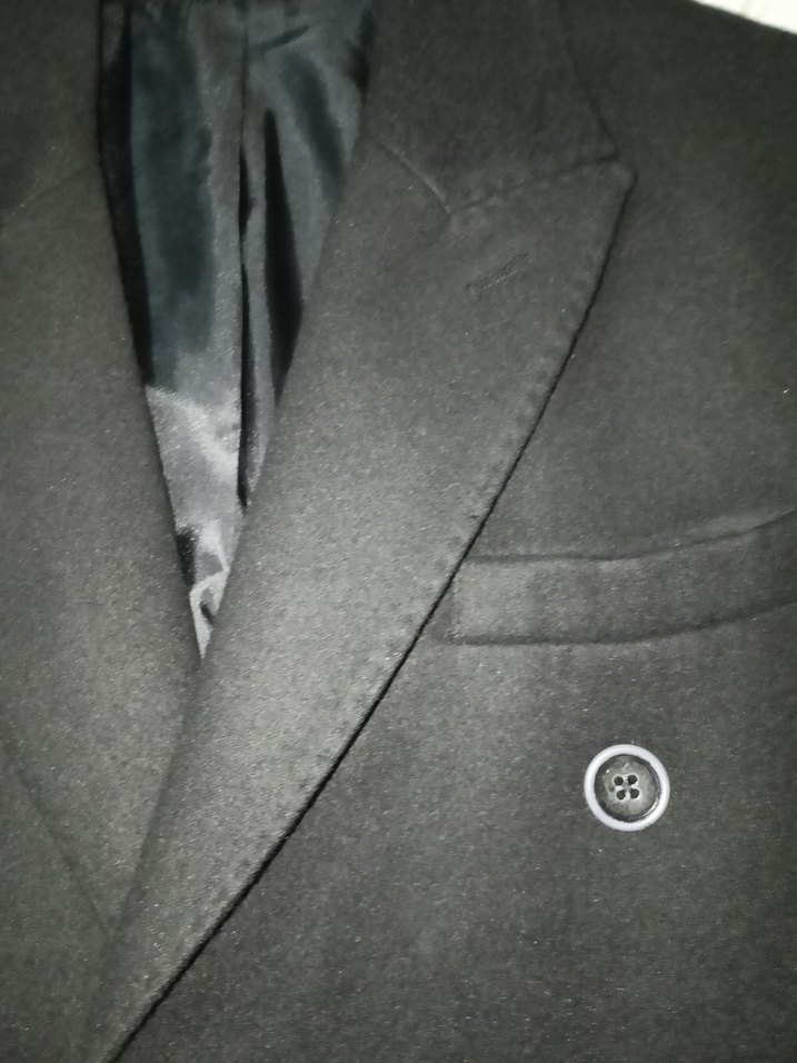 Siyah Erkek Düğmeli Midi Kaban - Görsel 2