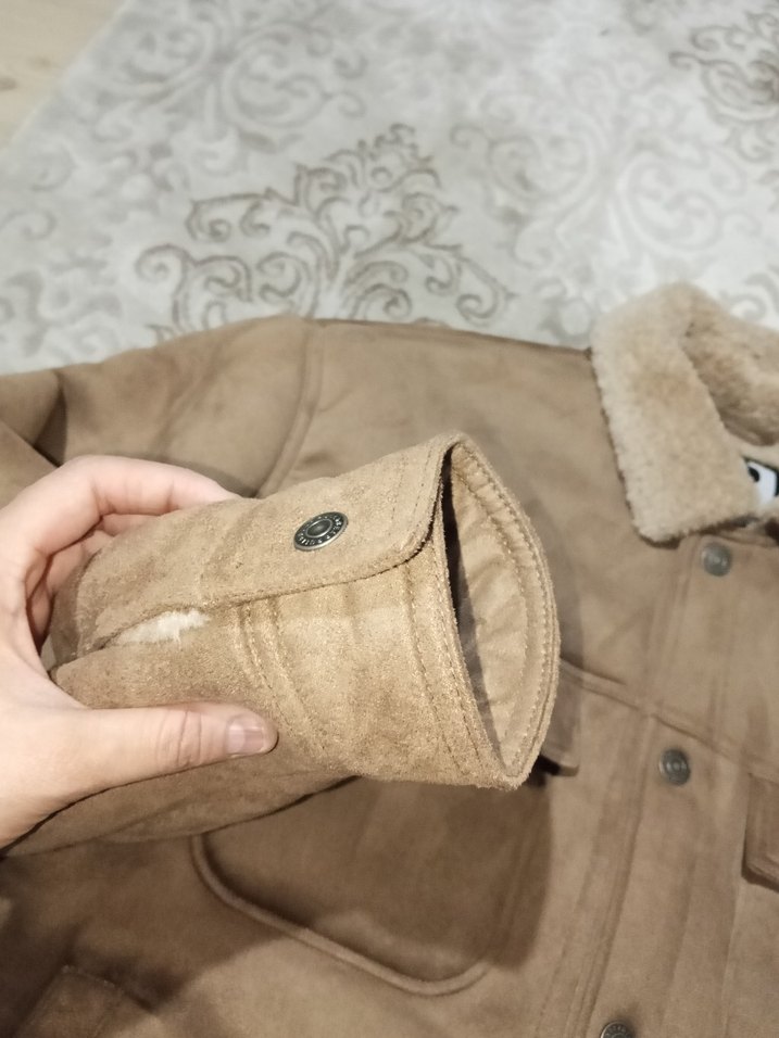 Kürklü Kahverengi Süet Erkek Ceket - Görsel 2