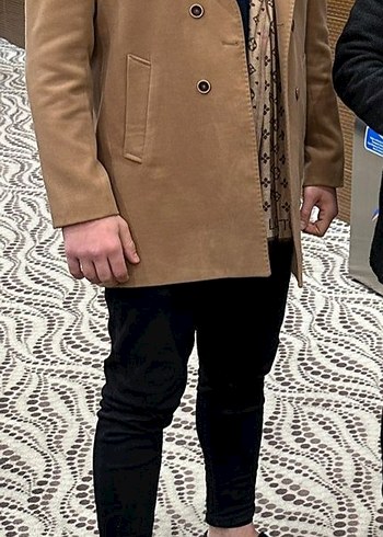 Bej  Erkek Klasik Midi Kaban - Görsel 2