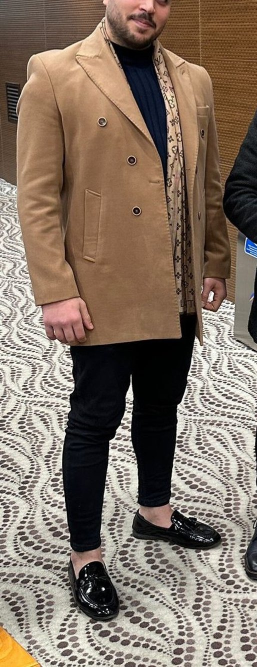 Bej  Erkek Klasik Midi Kaban - Görsel 2