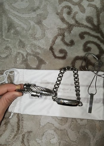 Gri Zincir Detaylı erkek El Zinciri kolyesi - Görsel 2