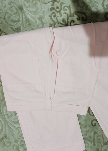Pembe Loose Fit Midi Kadın Kumaş Pantolon - Görsel 7