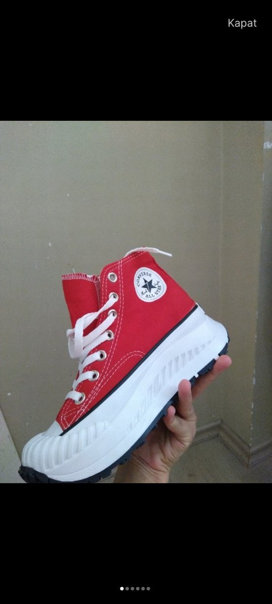 Kırmızı Platform Topuklu Kadın Spor Ayakkabı - Görsel 2