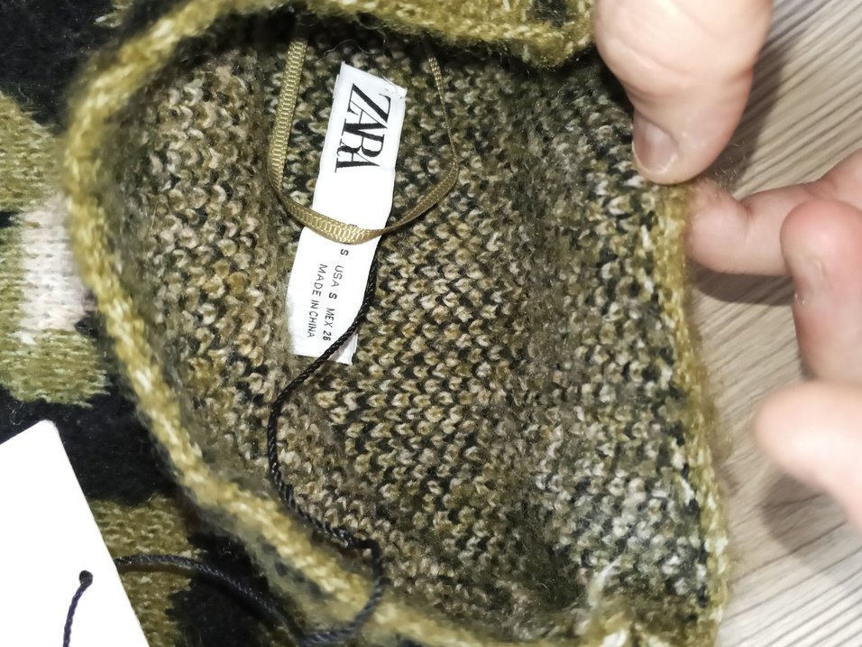 yağ yeşili Örgü Yılan Desenli Boğazlı Kadın Kazak - Görsel 2