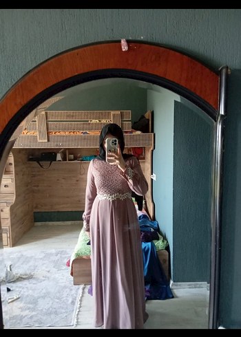 Pembe Uzun Kollu Bohem Triko Elbise