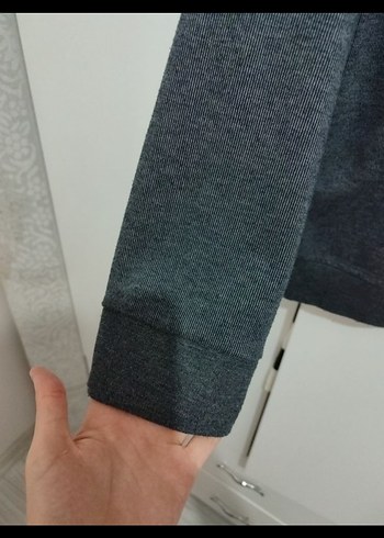 Gri Erkek Polo Yaka Düğmeli kazak - Görsel 2