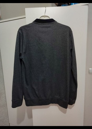 Gri Erkek Polo Yaka Düğmeli kazak - Görsel 5