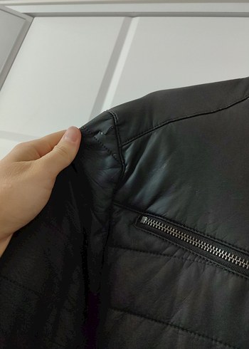 Erkek Siyah Deri Ceket - Görsel 6