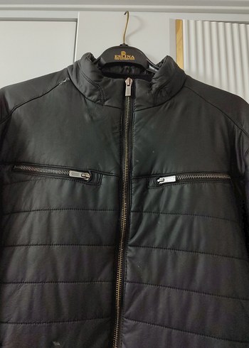 Erkek Siyah Deri Ceket - Görsel 9