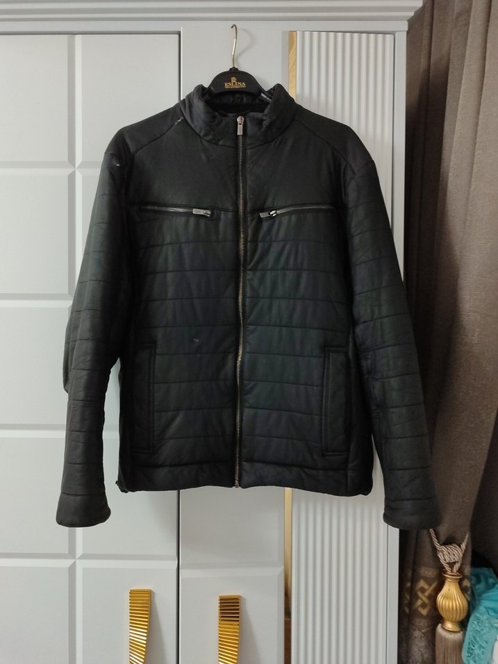 Erkek Siyah Deri Ceket - Görsel 4