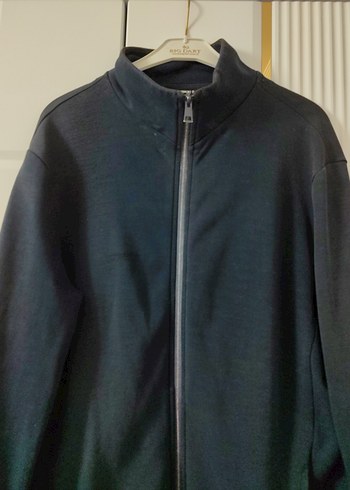 Lacivert Fermuarlı Yüksek Yakalı Erkek Polar Hırka - Görsel 5