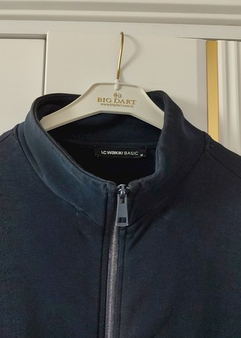 Lacivert Fermuarlı Yüksek Yakalı Erkek Polar Hırka - Görsel 3